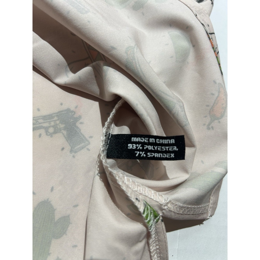 Retro Rifle Taco Tuesday Shirt Mens XL AOP Cactus Hawaiian Casual Button Up - Picture 7 of 8